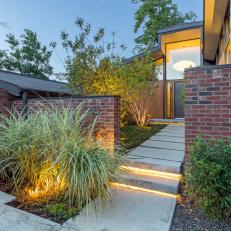 Courtyard Entry With Concrete Path