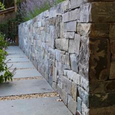 Stacked Stone Garden Wall