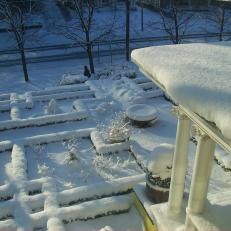 Formal Garden With Snow