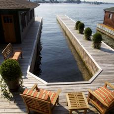 Riverfront Dock With Planters