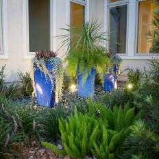 Three Blue Planters