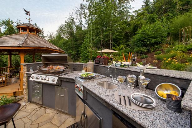 Outdoor Kitchen and Gazebo