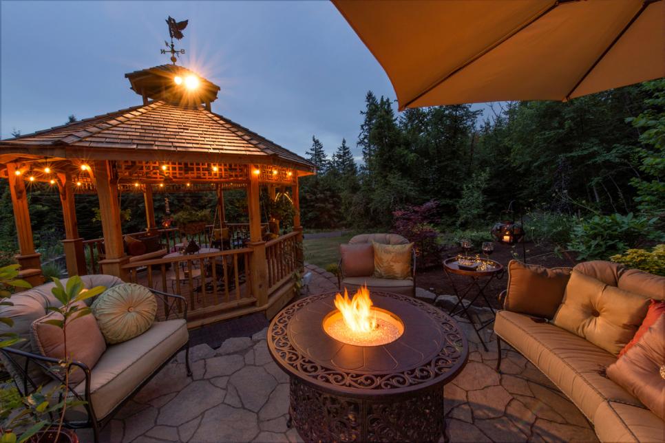 Gazebo And Fire Pit, Outdoor Canopy For Fire Pit