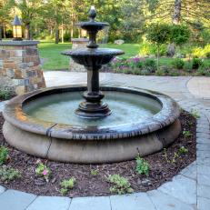 Welcoming Front Yard Fountain