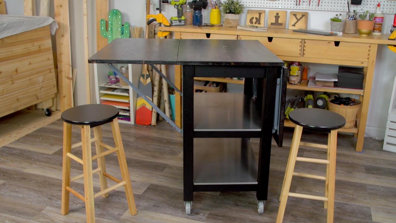 kitchen island with foldable table