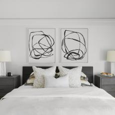 Modern Art, Dressers Bring Symmetry to Master Suite
