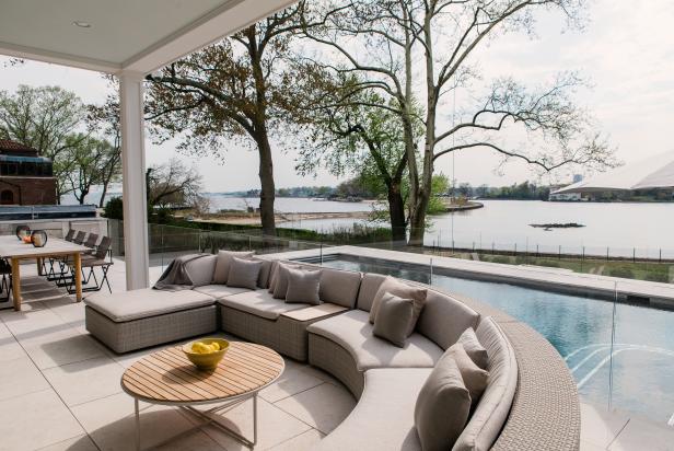 Sleek Glass Walls Open Modern Patio Pool To The Ocean Hgtv S