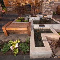 Patio With Pond and Herbs