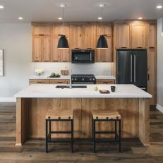 Contemporary Kitchen with Large Island and Breakfast Bar