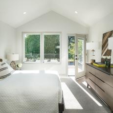 Contemporary Bedroom With Vaulted Ceiling