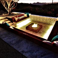 Southwestern Fire Pit with Sunken Seating Area 