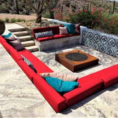 Modern Southwestern Sunken Fire Pit with Seating