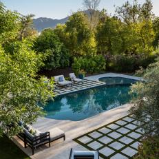 Pool and Patio With Mountains
