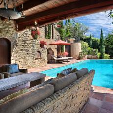 Pool and Mediterranean Covered Patio