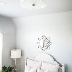 Gray Cottage Girl's Room With Tree Lamp