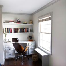 Home Office With White Desk