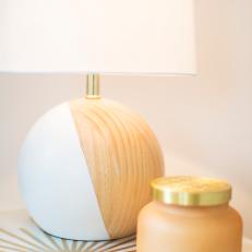 Wood and White Table Lamp