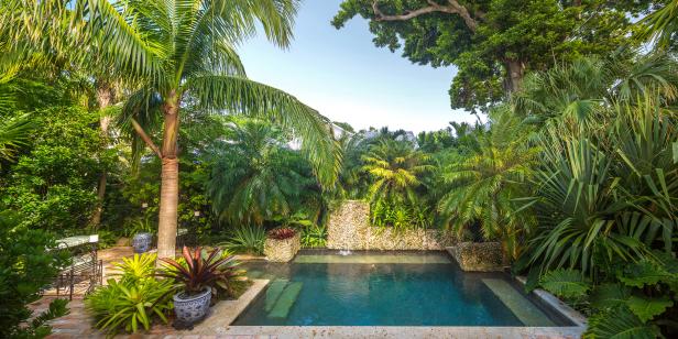 Tropical Backyard and Pool