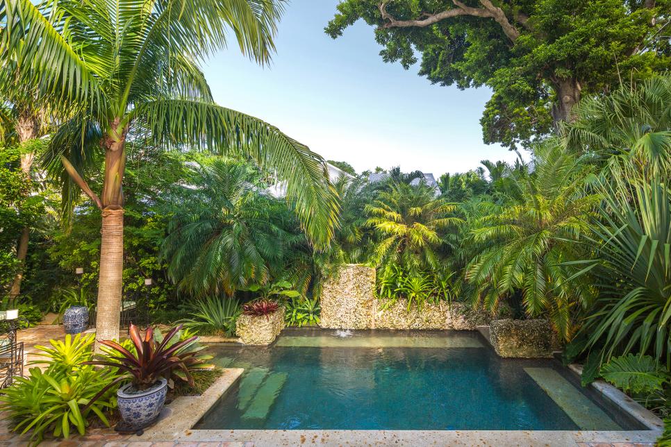 Key West Home With Tropical Backyard Swimming Pool Hgtv S Ultimate Outdoor Awards Hgtv - Tropical Plants For Around Pool Florida
