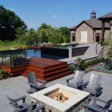 Patio With Square Fire Pit