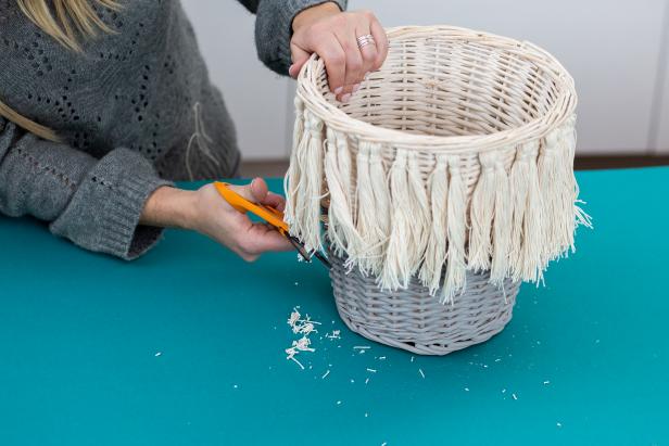 Trim the ends of the tassels to even them out.