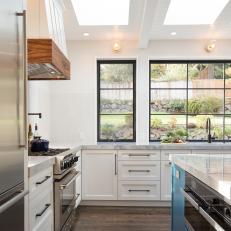 Chef Kitchen With Two Skylights