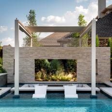 Pool With Lounge Chairs and Pergola