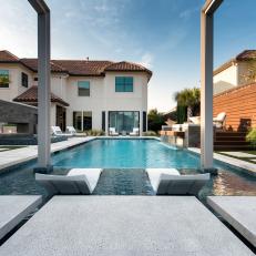 Pool With Lounge Chairs and Pavers