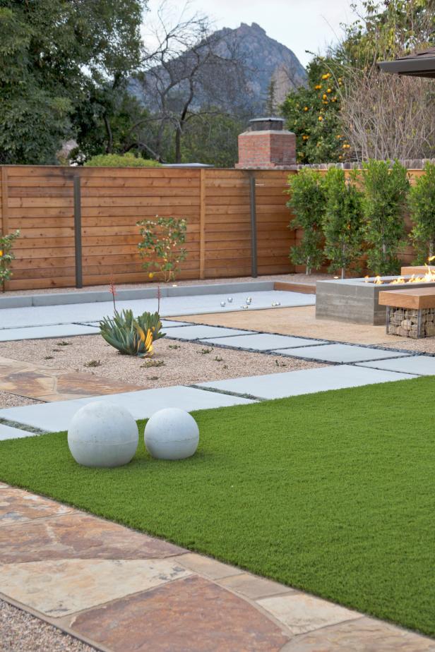 Modern Backyard With Bocce Court | HGTV