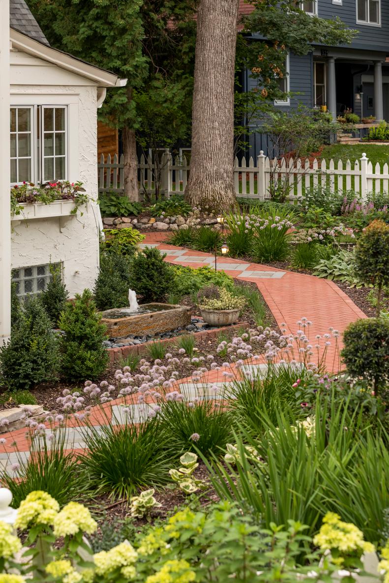 Gardens and Brick Walkway