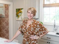 As seen on Home Town, Ben and Erin (C) Napier have fully renovated the Hogue Residence in Laurel, Mississippi.  The kitchen has been completely redone. The wall between the kitchen and breakfast area was removed and all new cabinetry has been installed.  This massive kitchen features two separate islands and plenty of room for a large family. (portrait)