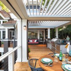 Large Deck With Louvered Roof