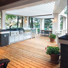 Louvered Deck With Outdoor Kitchen
