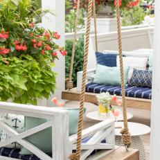 Coastal Porch Swing and Cocktails