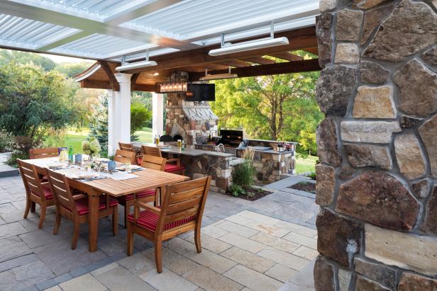 Outdoor Dining Room and Kitchen | HGTV