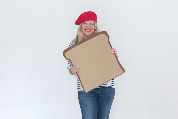 A French Toast Halloween Costume With a Big Piece of Toast