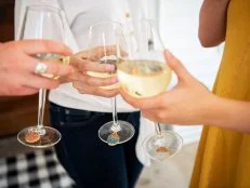 Wine Glasses With Cork Charms