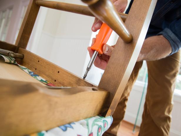 How to Re-Cover a Dining Room Chair | Reupholstering Seat Cushions | HGTV