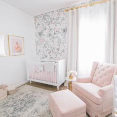 Modern Nursery With Pink Floral Accents