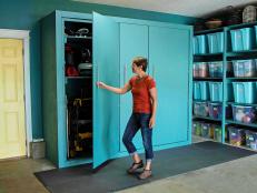 Say goodbye to clutter for good with the addition of extra-large garage cabinets. Inexpensive and easy to assemble, this DIY storage solution is a perfect weekend project.
