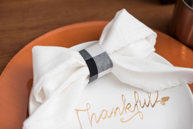Close Up of Napkin Tied into a Bow