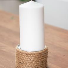 Candlestick With Jute Rope Base