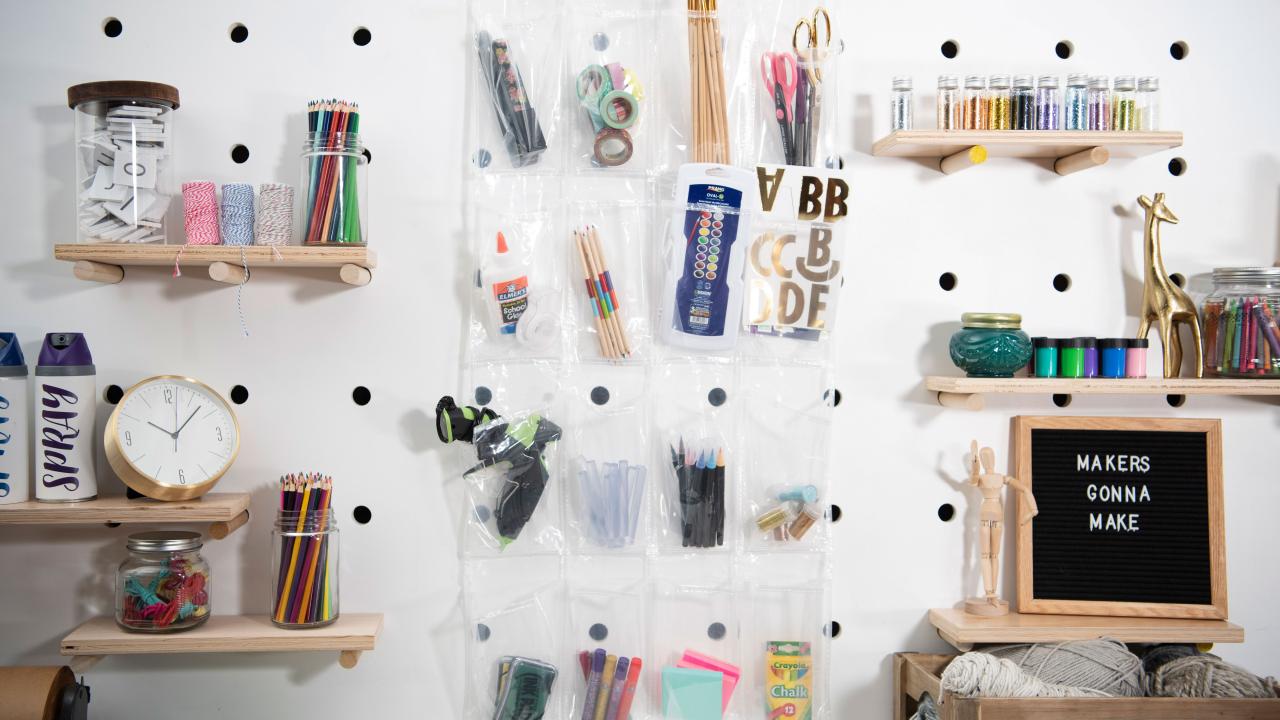 Best Craft Organizer Wall Box Storage System Ribbon Starter Kit