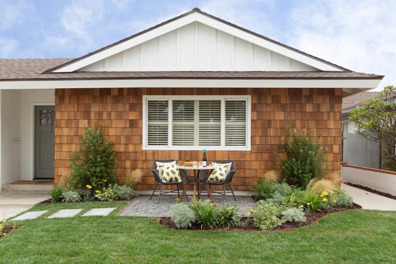 Adding custom elements to a home's exterior is a sure-fire way to make it stand out from the rest. Here, Jasmine Roth installed cedar shake siding below, board-and-batten siding above and freshened up the paint on this California home for a look that's totally custom.