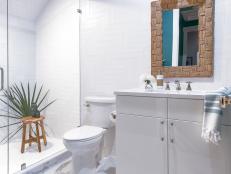 White Contemporary Guest Bathroom