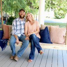 Dave and Jenny Marrs Relax on a Porch Swing