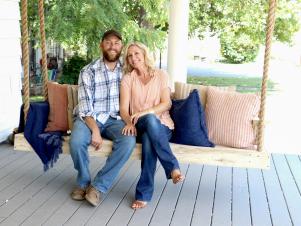 Dave and Jenny Marrs Relax on a Porch Swing