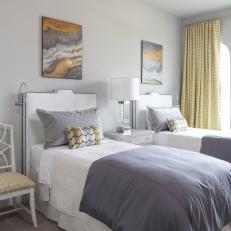 Transitional Double Twin Guest Bedroom