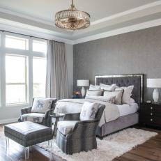 Luxurious Master Bedroom With Fan Chandelier