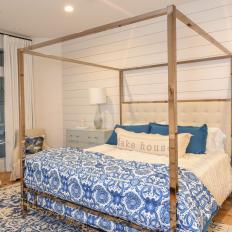 Navy Nautical Master Bedroom With Shiplap
